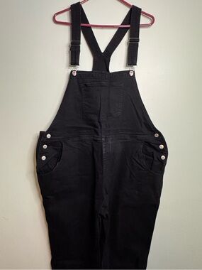 Black Stretch Cotton Overalls (2XL)